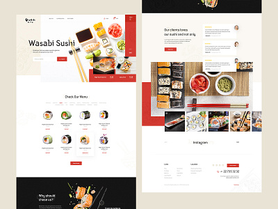 Wasabi Sushi Restaurant Takeout Web Design awards design restaurant sushi ui ux web web design webdesign