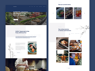 Authentic Japanese Restaurant Sagano Web Design Mockup