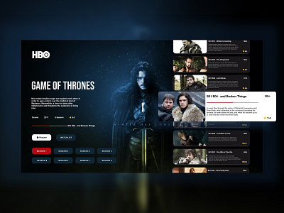 HBO Redesign Website design gameofthrones hbo icon minimal netflix typography ui ux web website