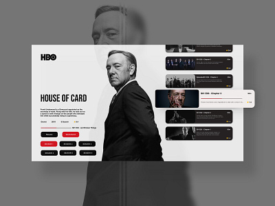 HBO Redesign Website black and white blacktheme design hbo minimal netflix season tv series typography ui ux web website