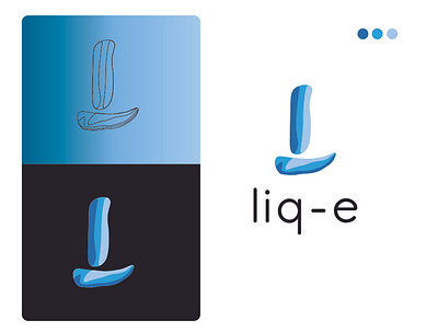 E-cigarette Logo ( liq-e) illustrator l l4l letter l logo logo logoblue newbie wavy