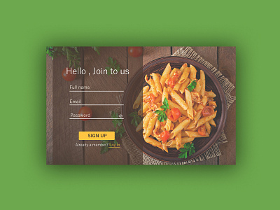 sign up page UI Design