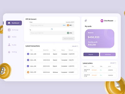 CryptoCurrency web design app coin crypto crypto app cryptocurrency illustration ui uiux