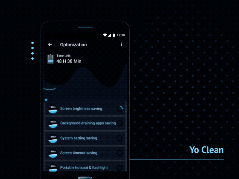Yo Clean Bettery saver 2018 ae android app cleaner design motion scientific tool