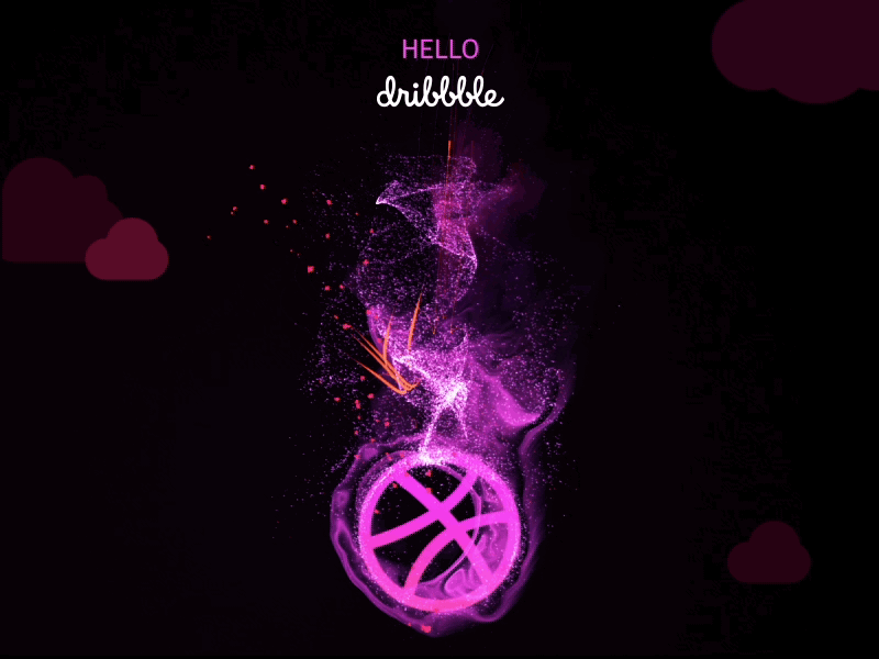 Hello Dribbble 2018 ae dribbble fall fire hello invite pink