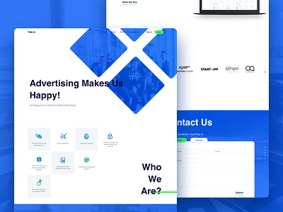 Advertising for blue lover 2018 advertising blue clean design green official web