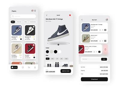 Sapatu - Shoes E-Commerce App app graphic design mobile nike shoe shoes shop ui uiux