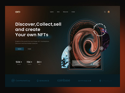 ENEPTE - NFT Website Marketplace app art crypto cryptocurrency design graphic design home illustration landing landing page logo marketplace mobile nft nft marketplace page ui web