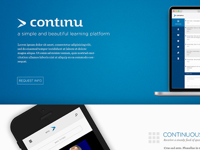 Continu Product Page continu landing learning product page responsive web app