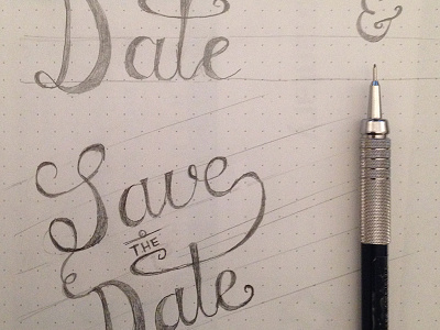 Save The Date flourish hand lettering save the date typography wedding