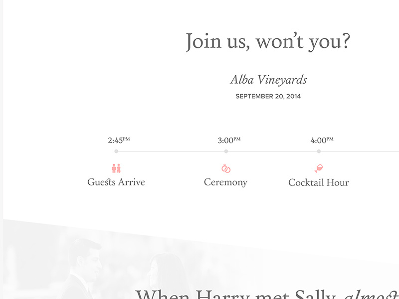 Join us, won't you? wedding site wedding