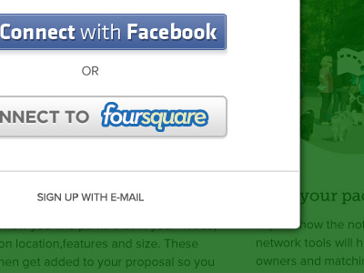 Connect With connect facebook foursquare login modal sign up