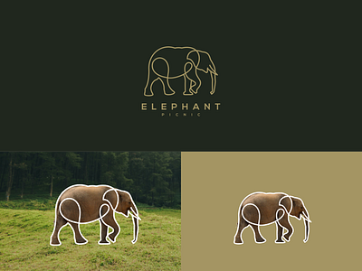 ELEPHANT LINE ART LOGO branding design flat graphic design logo motion graphics ui