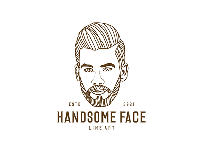 HANDSOME FACE LINE ART