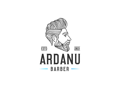 ARDANU BARBER LINE ART DESIGN barber design barber line art barber logo design graphic design logo