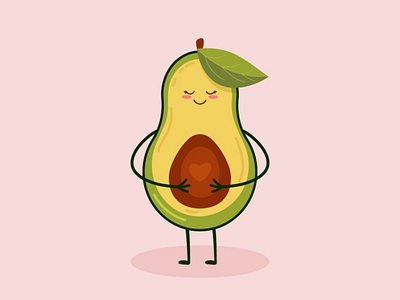 Cute pregnant avocado character design graphic design illustration vector