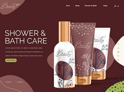 Website Beauty Cosmetic adobe branding design graphic design ui vector web website