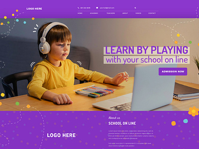 Website Learn Kids - School On Line adobe design graphic design kids learn online school ui web website