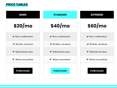 #DailyUI 030 Pricing adobe dailychallenge dailyui design graphic design pricing table ui web website