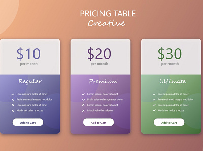 #DailyUI 030 Pricing Table adobe adobexd design graphic design piricng pricingtable ui uiux ux web website
