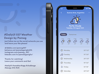 #DailyUI 037 Weather adobe aplication app challenge dailyui design graphic design mobile ui user userinterface weather