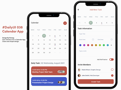 #DailyUI 038 Calendar App adobe android aplication app calendar dailyui design graphic design interface ios mobile task ui user