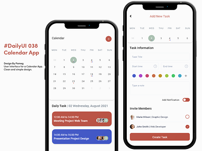 #DailyUI 038 Calendar App