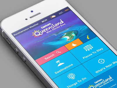 Capricorn Home australia holidays mobile queensland tourism ui ux vacation website