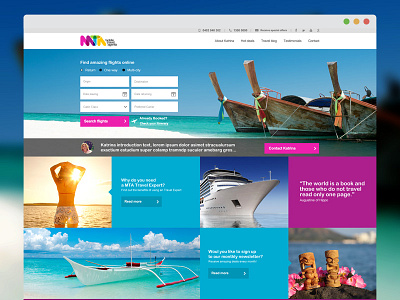 Mta agency desktop homepage responsive travel ui ux website