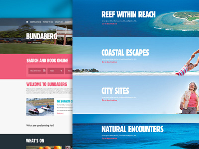 Bundaberg Destinations adventure images landing page responsive tourism turtles web website