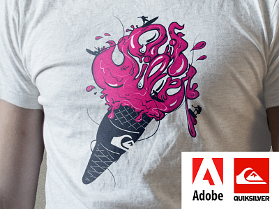 Design Your Line - Winner adobe competition cream ice illustration quiksilver shirt surf t shirt tee typo typography