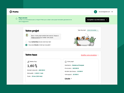 Dashboard Pretto application dashboard green house illustration mortgage pretto ui web website design