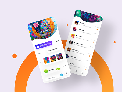 Messenger Design UI app design appdesign appdesigner chat messenger panel player podcast ui