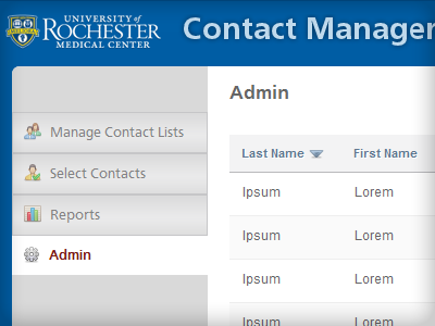 Contact Manager upgrade intranet navigation wip