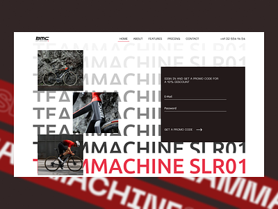 Main screen "BMC" bike brutalism design desktop graphic design ui ux web