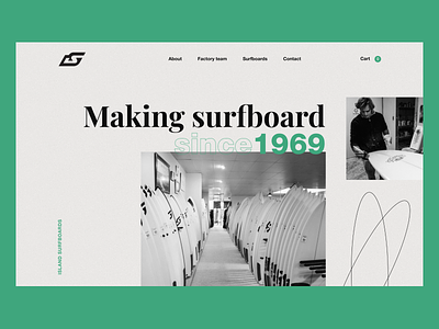 Retro Surfboad desktop ecommerce product store surf surfing typography ui ux web
