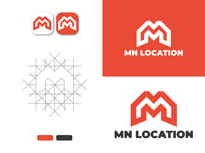 MN LOCATION animation app branding design illustration logo minimal typography ux vector web