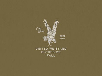 T-Shirt Design - Old Glory apparel brand identity design eagle green handtype illustration tshirt