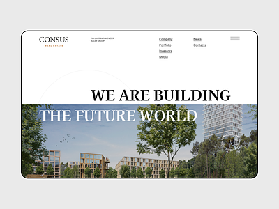 Consus - real estate agency design landing page real estate redesign typography ui website