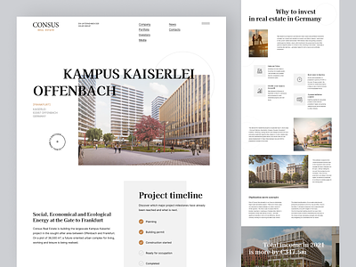 Consus - real estate agency portfolio redesign design landing page real estate redesign typography ui website