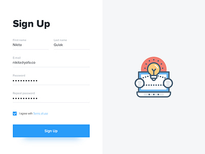 Daily UI #1 - Sign Up form dailyui