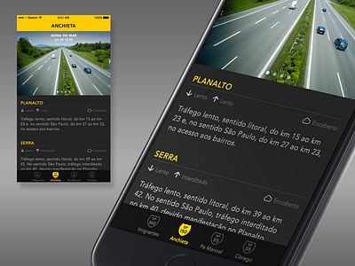 Traffic info app interface ios iphone6 traffic ui