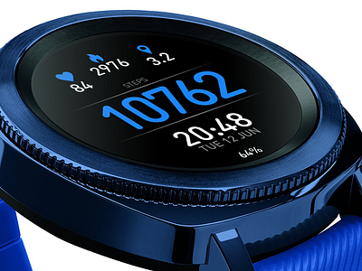 Blue Fitness Watch Face