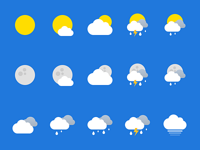 Weather icons app design icon ios ui