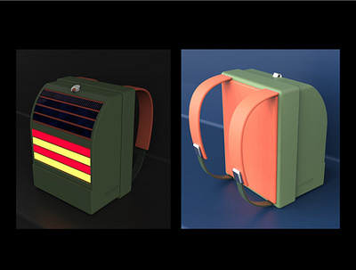 NEOPAK - Hard sided sustainable backpack concept backpack design fashion design industrial design industrial designer keyshot product design product designer render solidworks sustainable design