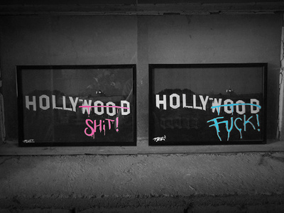 Holly Who ? graffiti hijack hollywood tag typography