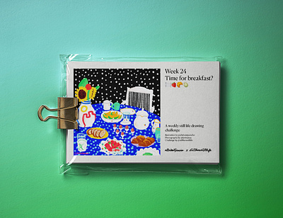 Foodie Postcards design doodle editorial illustration