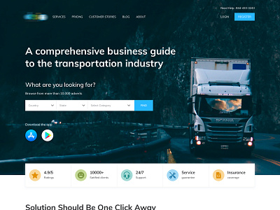 Online truck booking design responsive simple transportation truckbooking ui ui ux ux website