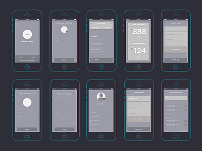 News Paper Reader App Wirefremes mobile app design wireframe