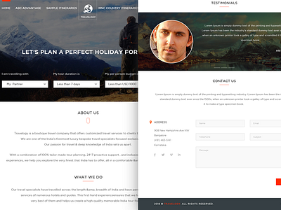 Travel Website ui ux website design